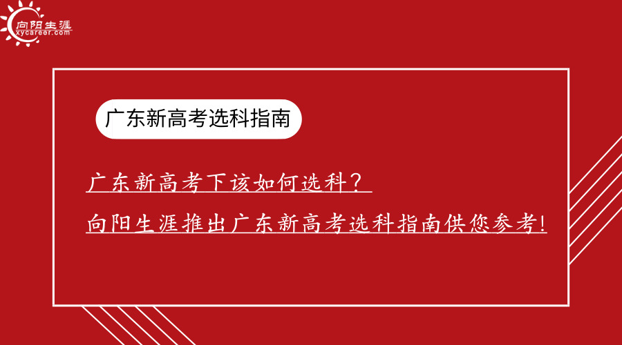 廣東新高考下該如何選科？向陽生涯推出廣東新高考選科指南供您參考!